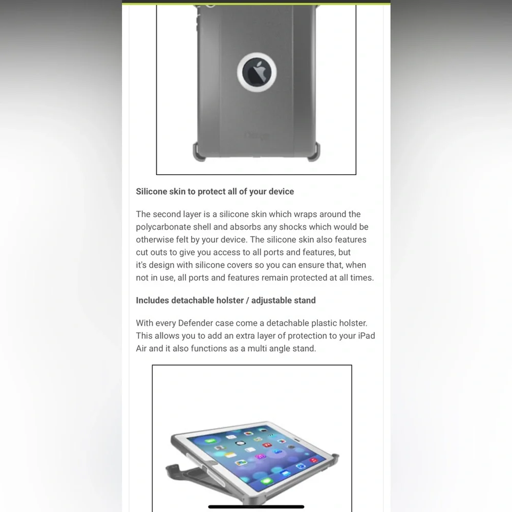 glacier grey ipad air defender case - otterbox!